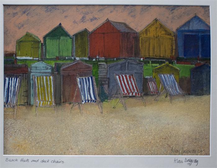 beach huts and deck chairs